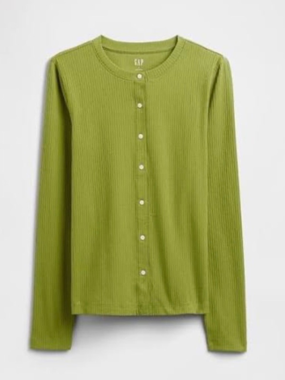 NWOT GAP Factory green ribbed button up top cardigan sz Large